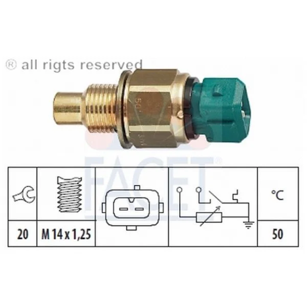 Facet 7.3554 - Sensor da temperatura do líquido de refrigeração - 8012510076248