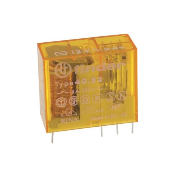 Finder Relé mini para C.I. 2 contatos reversivel 12Vdc 8A - 40.52.8.012.0000