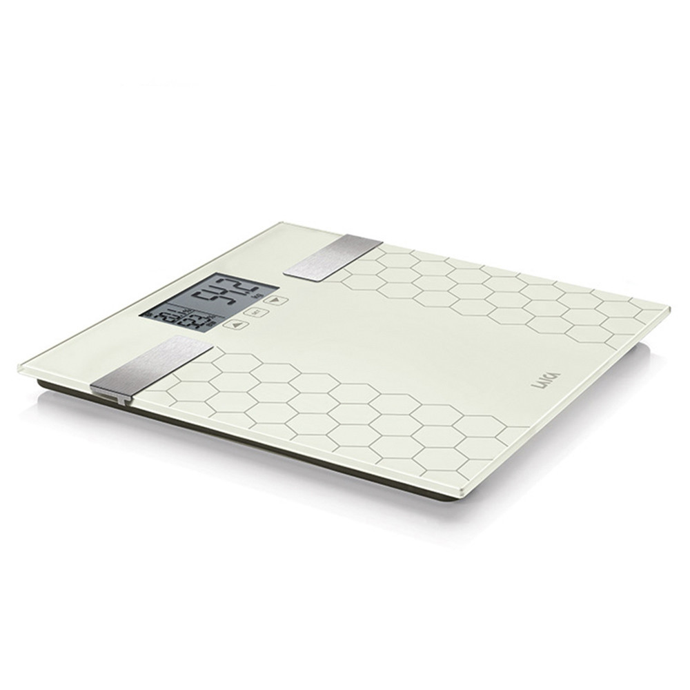 Balança de banho digital com cálculo da composição corporal cor branca 180kg ps5014 laica