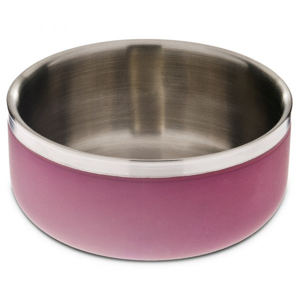 Ferribiella Taça Inox Double Wall Matte Cães Large Bordeaux