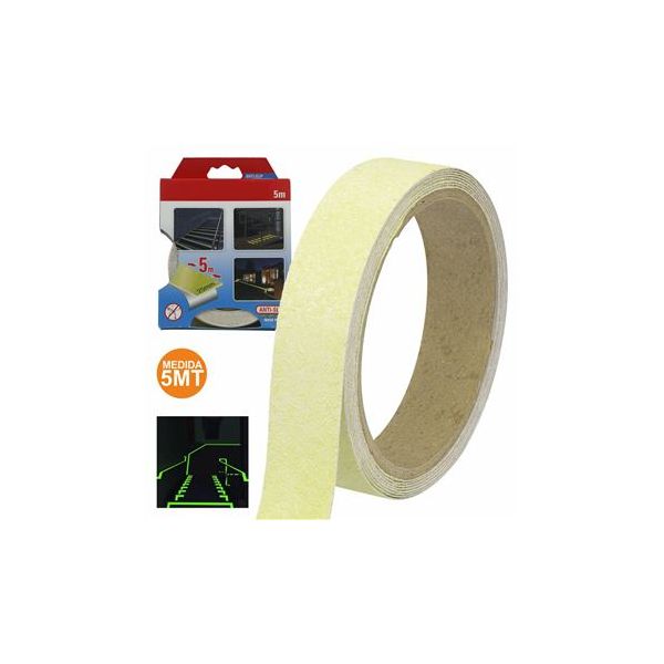 EDM Fita Adesiva Antiderrapante 25mm Fosforescente 5m 47180