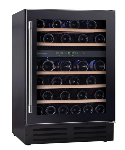 Cave de Vinho Encastrável Hoover HWCB 60 | 81,3x59,5x57 cm | 46 Garrafas | G | Preto