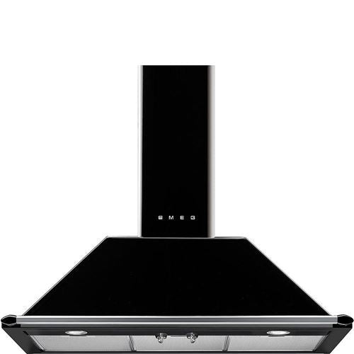 Exaustor de Parede Smeg KT90BLE | 74x90x48 cm | 567 m³/h | 61 dB | A | Preto
