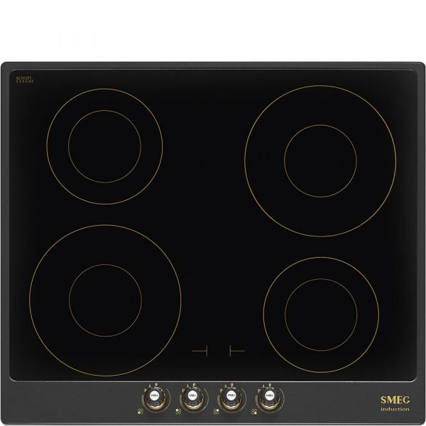 Placa Indução Smeg Cortina Si764aom 4 Bocas Preta