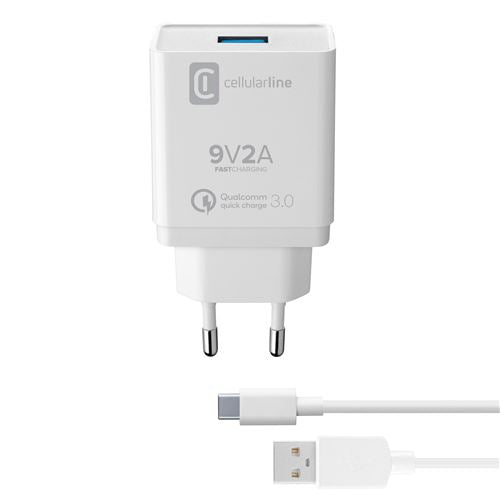 Carregador Cellularline ACHHUKITQCTYCK USB-C 18 W