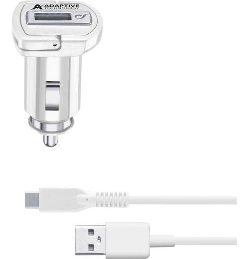 Carregador Isqueiro Cellularline Rápido 15W + Cabo USB-C Branco