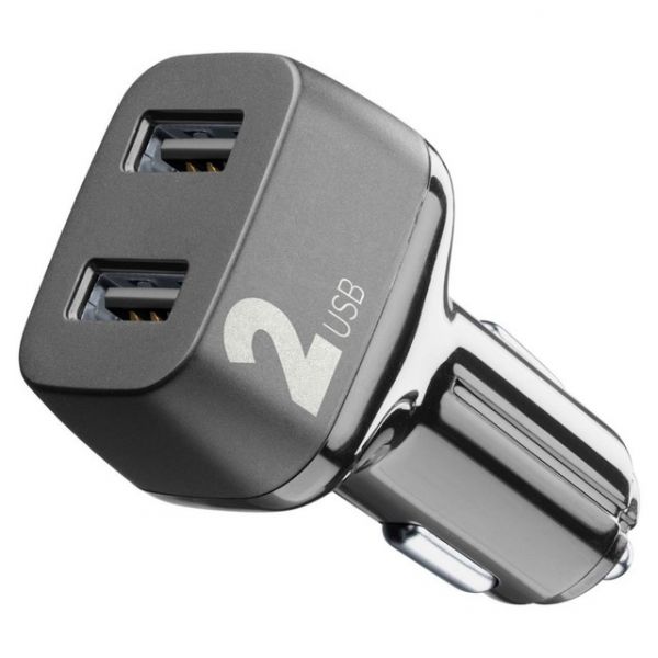 Cellular Line Carregador de carro Multipower 2 2x USB 24W Grey