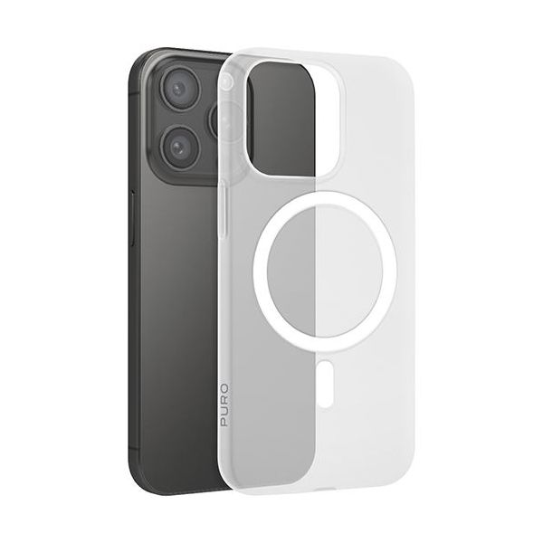 Puro Capa Silicone Puro Nude 0.3 para iPhone 15 Pro Max Matte Clear