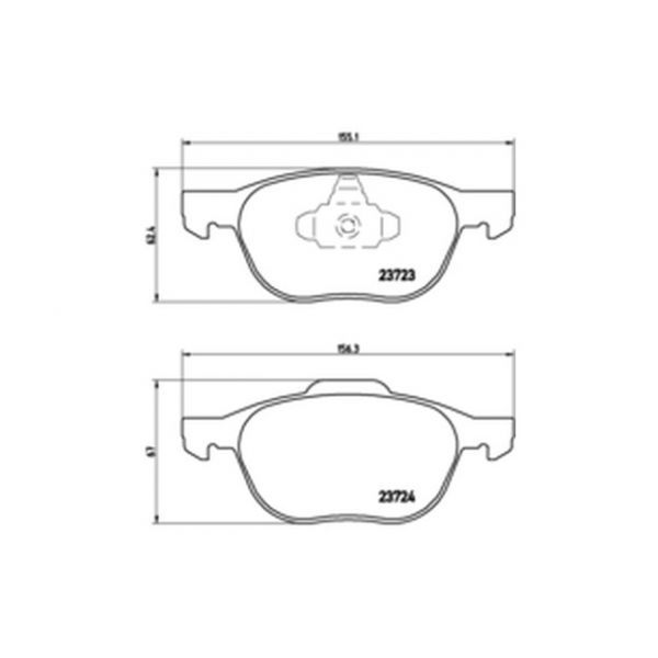 Brembo - P 24 061 - Jogo 4 pastilhas travão disco dianteiro - 8020584052334