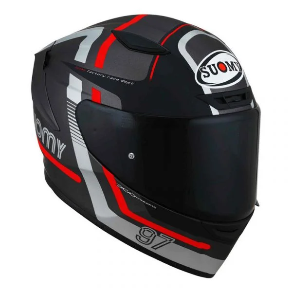 Suomy Capacete Track-1 Ninety Seven Matt Gunmetal Red M