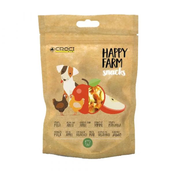 Croci Snacks Happy Farm com Frango e Maça para Cães 80g
