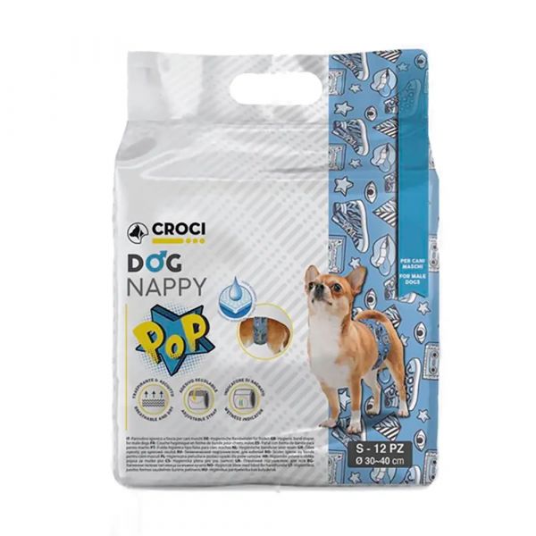 Croci Cintas Higienicas Descartáveis Pop para Cães Machos S