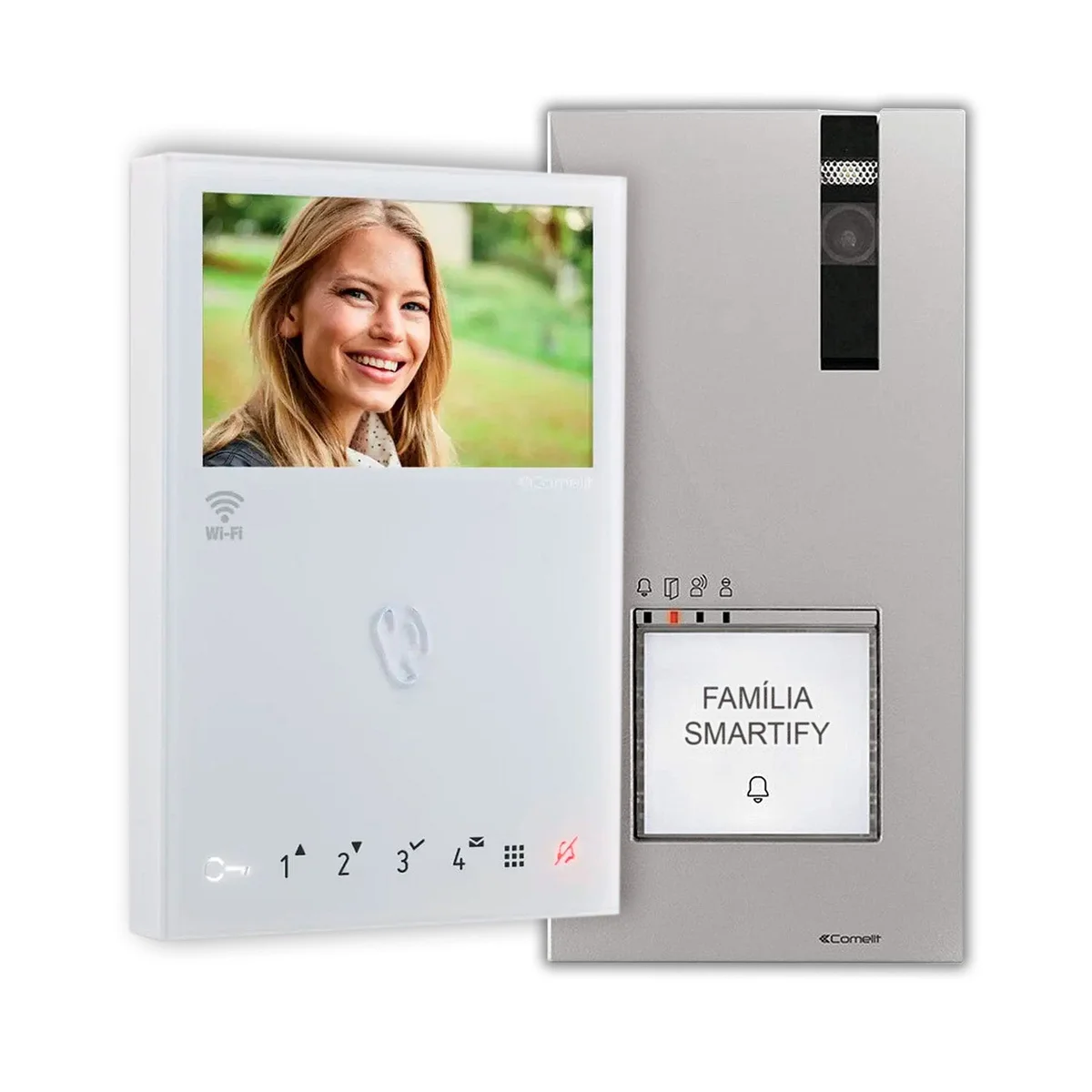 Comelit Kit Videoporteiro Quadra 8451V com Monitor Wifi