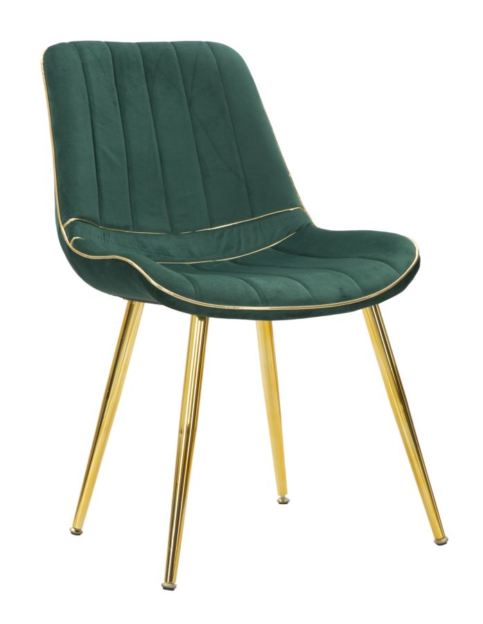 Cadeira Paris Verde Dourado Conjunto 2 Un. Cm 51x59x79