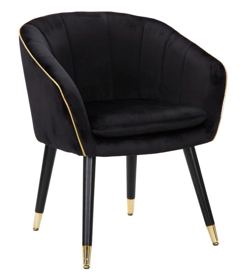 Poltrona Paris Preta Dourado Cm 62x58x78