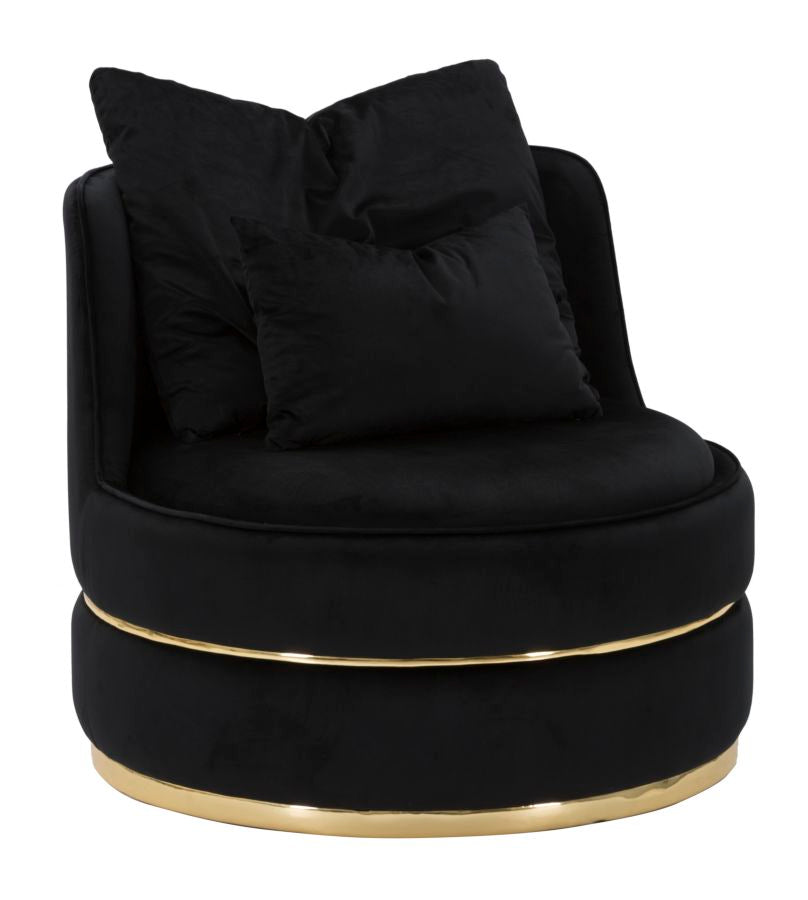 Poltrona Paris Space Preto Dourado Cm ø 84x72