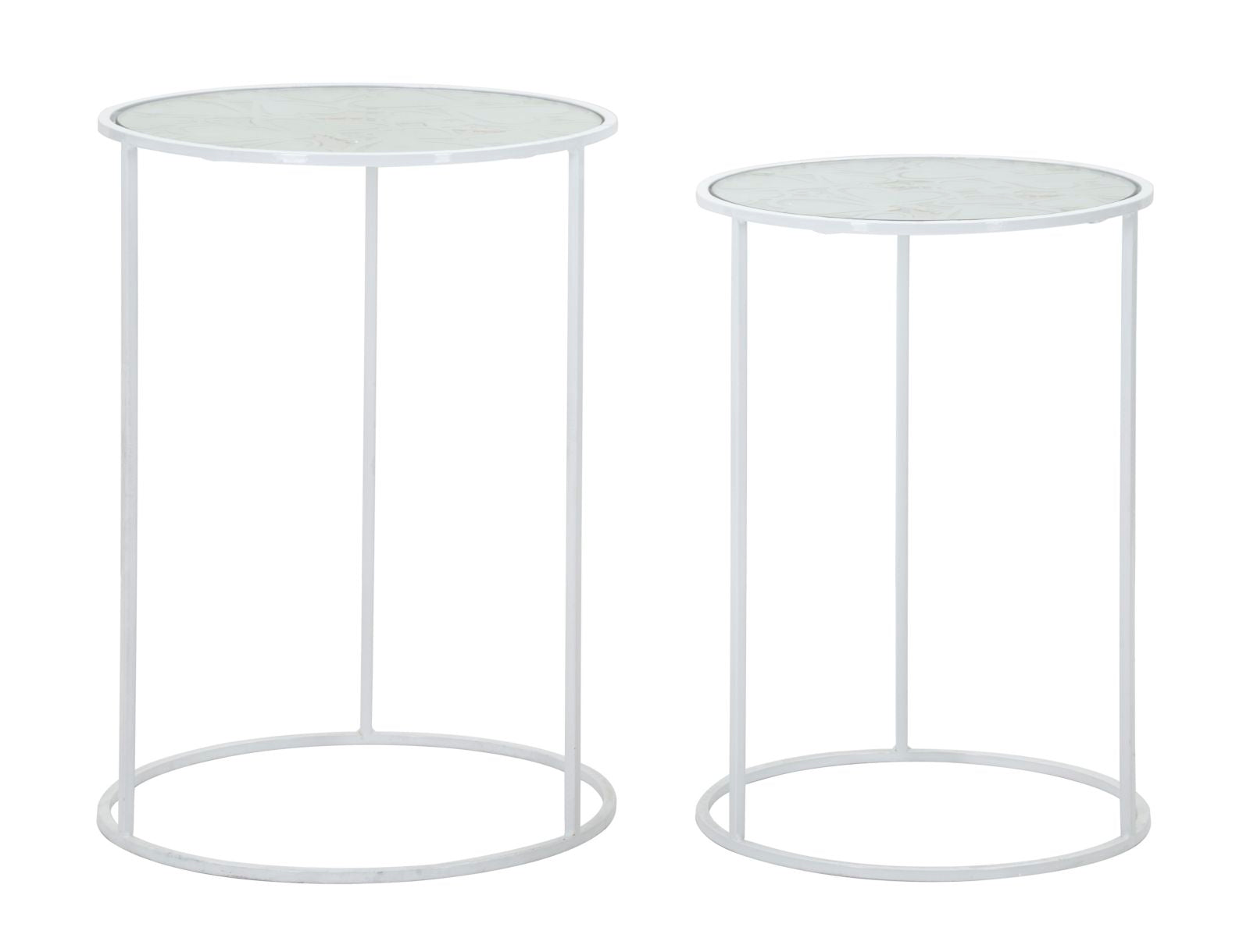 Mesas Auxiliares Branco Harts Par Cm ø 43x60-38x55
