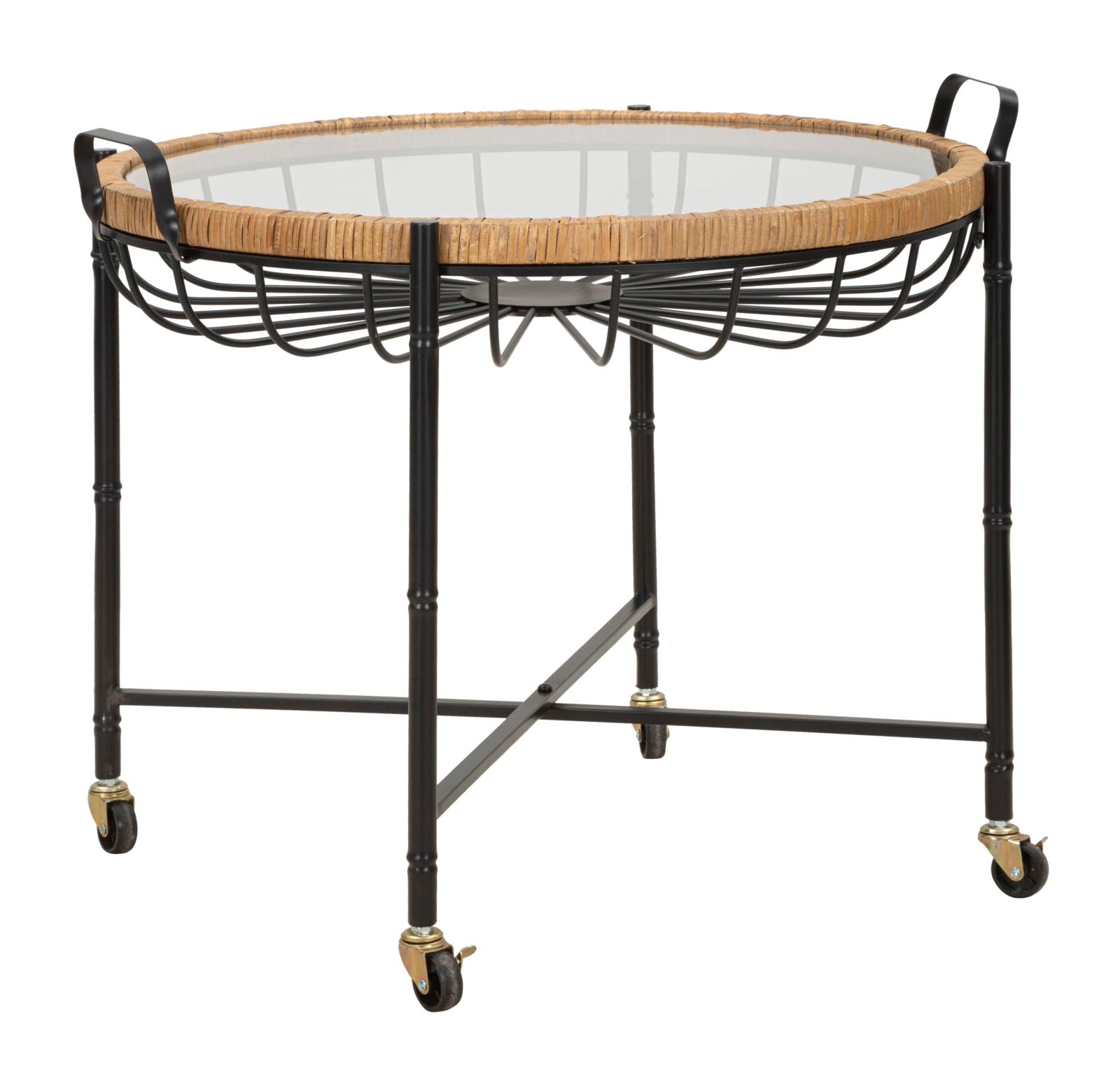 Mesa Auxiliar Cebu com Vetro E Ruote Cm 70,5x65x57