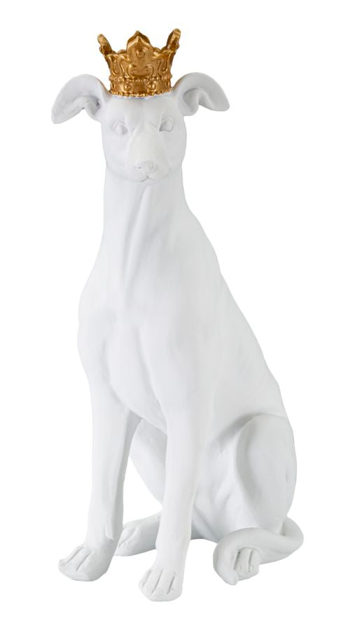 Cão com Coroa Branco Cm 20x12,5x33