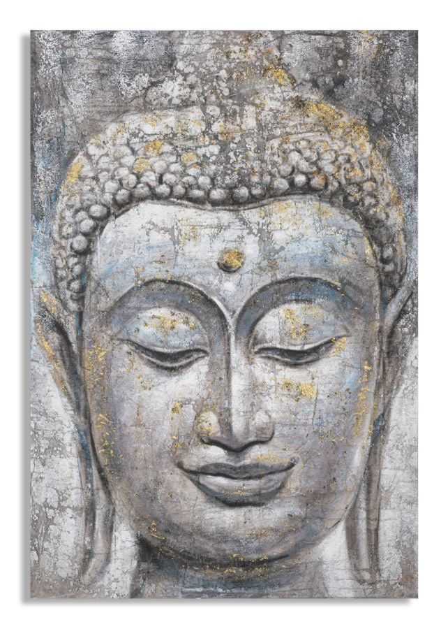 Pintura Sobre Tela Rosto Buda Light -A- Cm 80x3x120