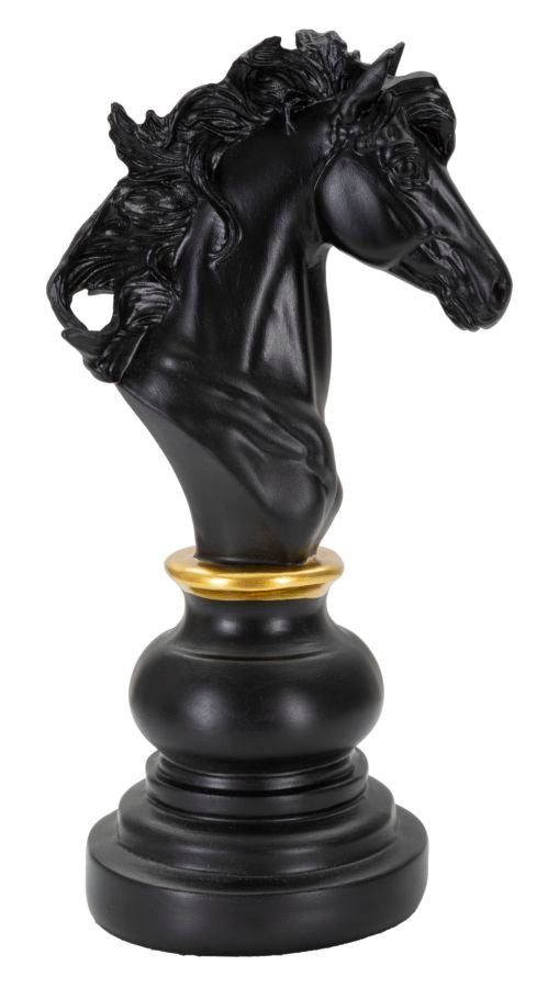 Cavalo Preto E Dourado Cm 14x11x27