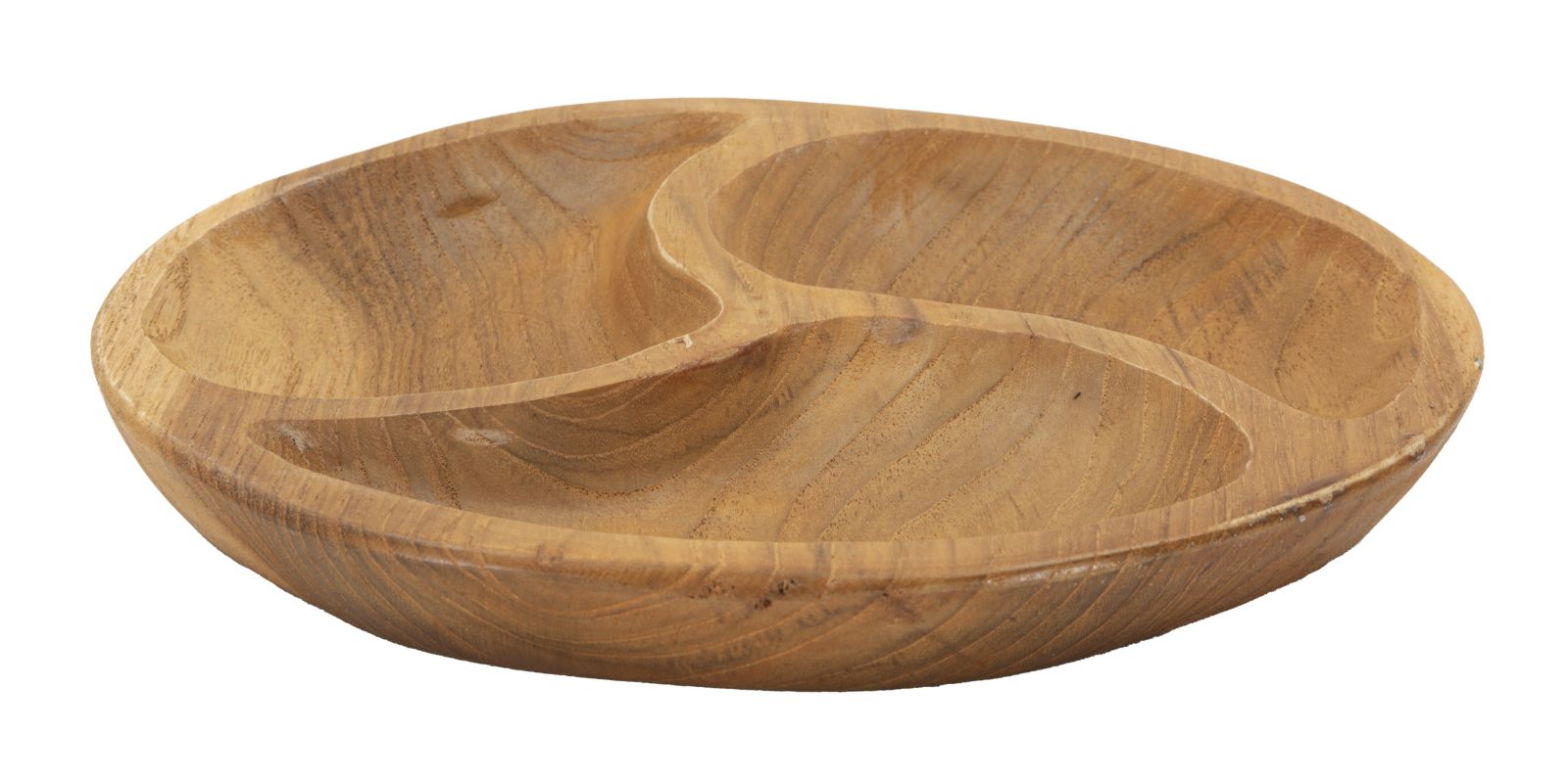 Porta objetos 3 Parti em Teca Reciclada Cm ø 25,5x3