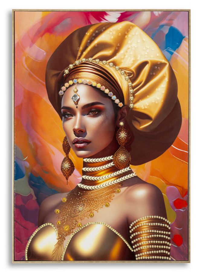 Pintura Sobre Tela com Moldura Samira -B- Cm 72x4,5x102