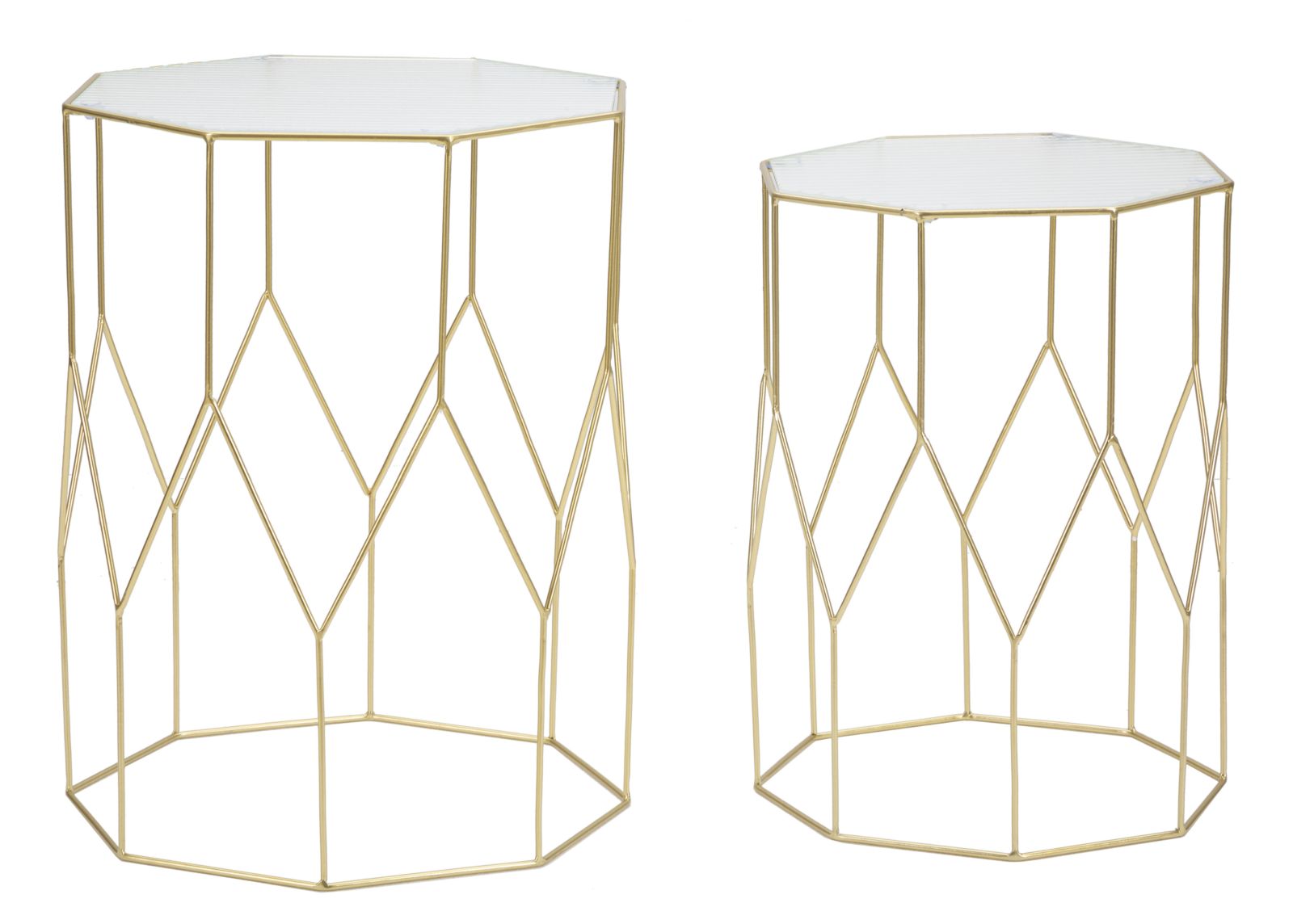 Mesas Auxiliares New Glass Par Cm ø 37x47-31x42