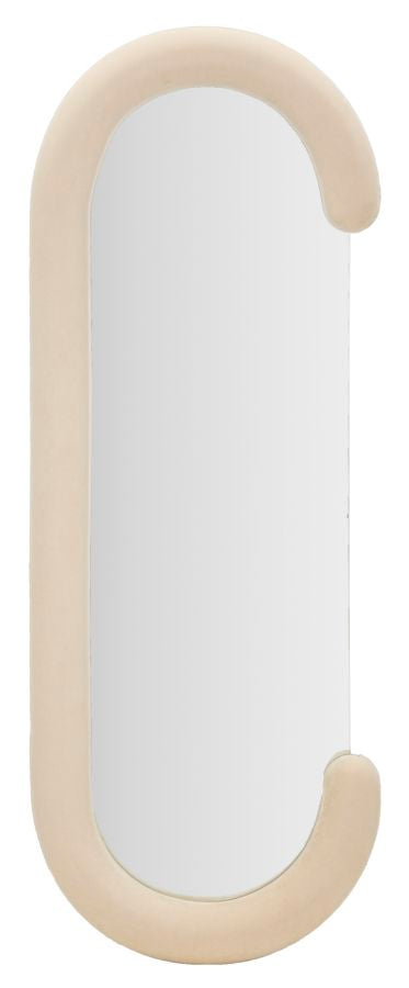 Espelho de Parede Chantal Veludo Creme Cm 60x7x160
