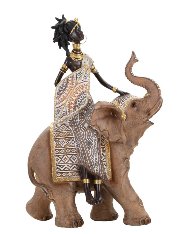 Masai Tribal com Elefante Cm 22,5x12x32,5