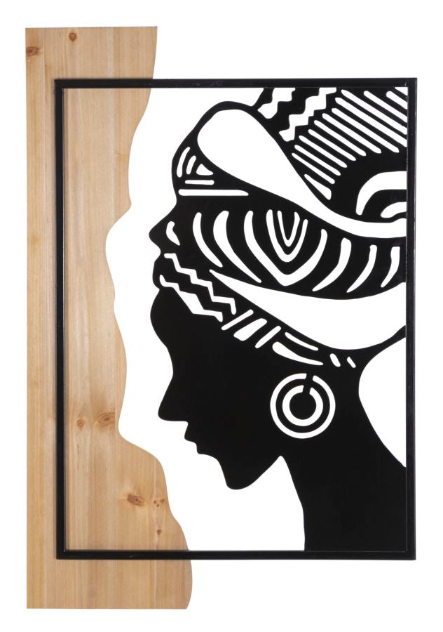 Painel de Parede Tribal Ferro E Wood Cm 53x2x80