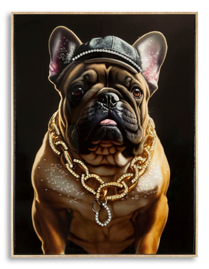 Pintura Sobre Tela Lacado Bully com Moldura Cm 62x4x82