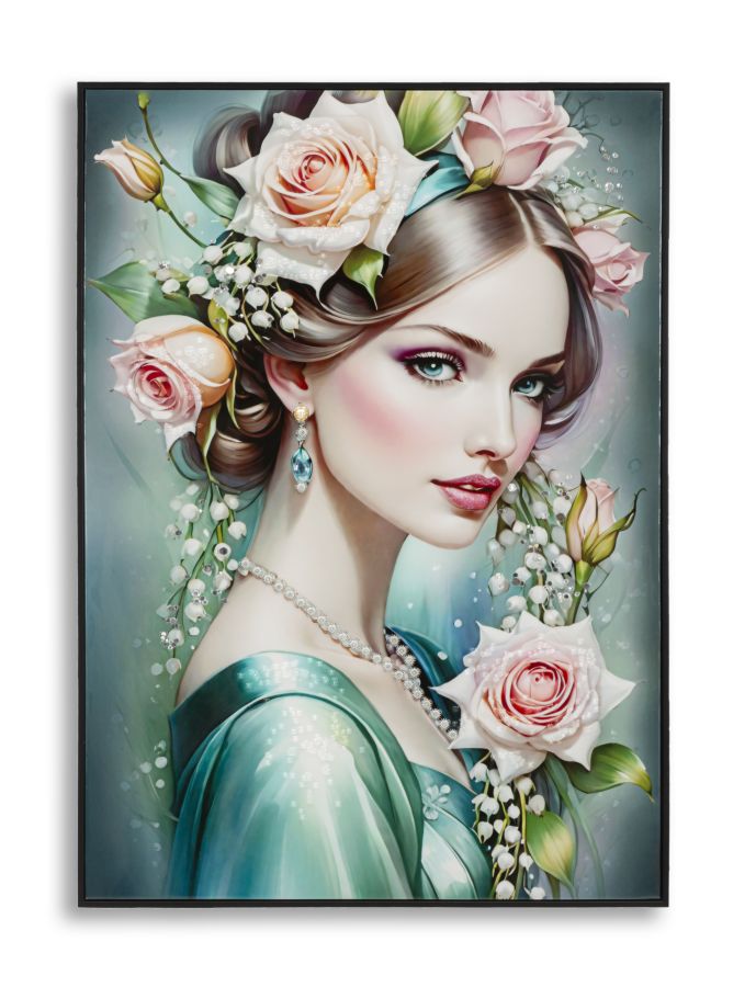 Pintura Sobre Tela Lacado Fantasy com Moldura -A- Cm 72x4x102