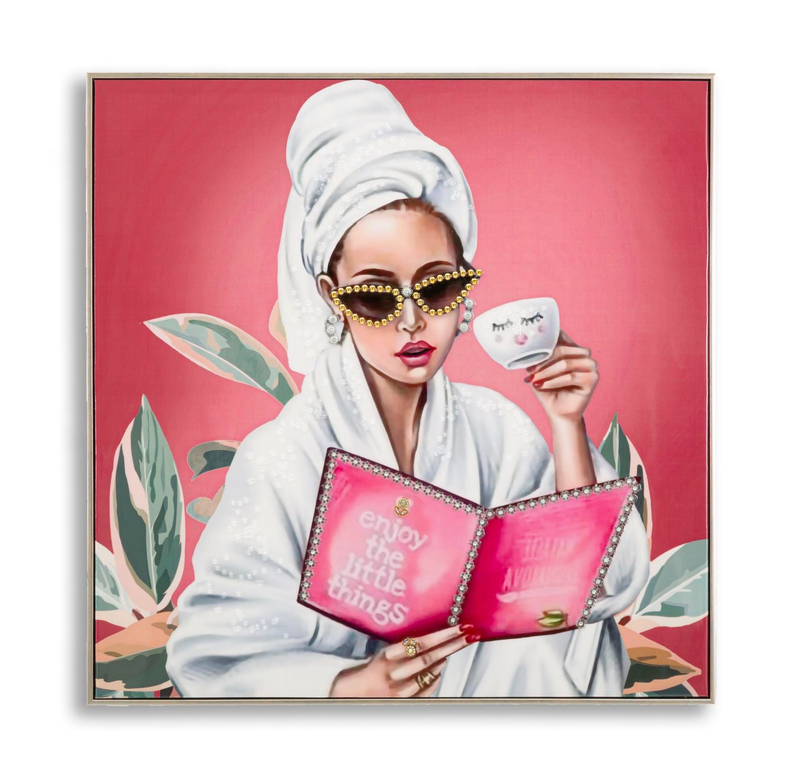 Pintura Sobre Tela Lacado Luxury Spa com Moldura -A- Cm 82x4x82