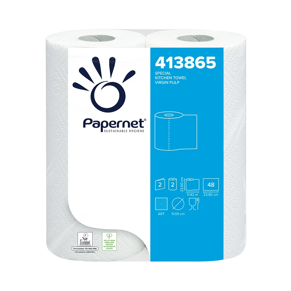 Rolo Cozinha 11,42mx23,5cm 21g 2Fls PAPERNET Picotado 2un x 2un
