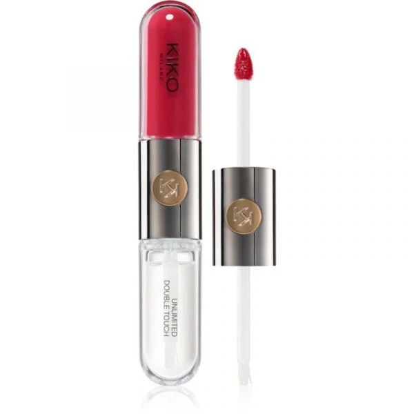 Kiko Milano Unlimited Double Touch Batom Líquido de Longa Duração Tom 108 Satin Currant Red 6ml