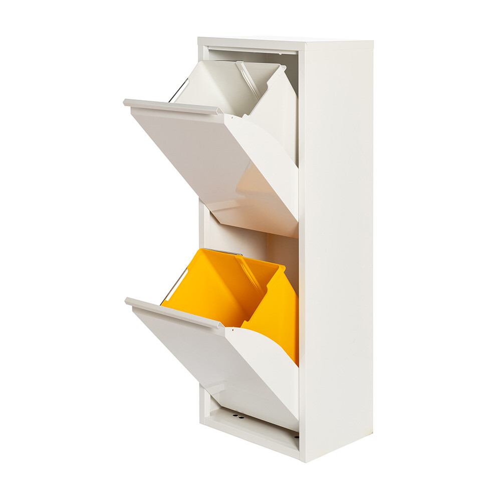 Armario metalico reciclagem 2 gavetas branco 92x35x25cm