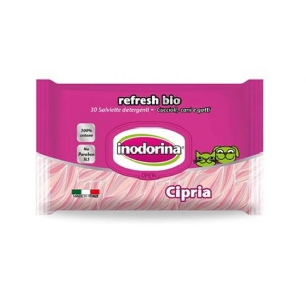 Inodorina Toalhitas Refresh Bio Cipria 30 Toalhitas