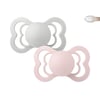Bibs Supreme Pacifier Chup Silicone 0m+ Cinza/Rosa
