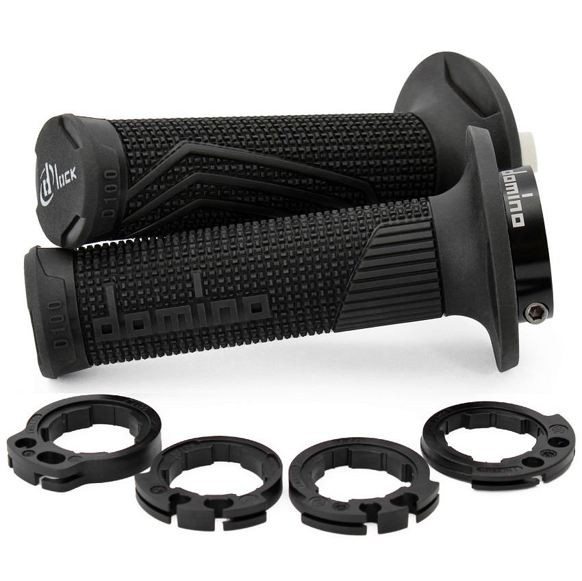 PUNHOS MOTO 2T LOCK-ON DOMINO D100 D10046C4000A9-0 PRETO