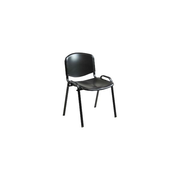 Unisit Pack de 4 Cadeiras de Visita de Dado de Plástico Preto-black