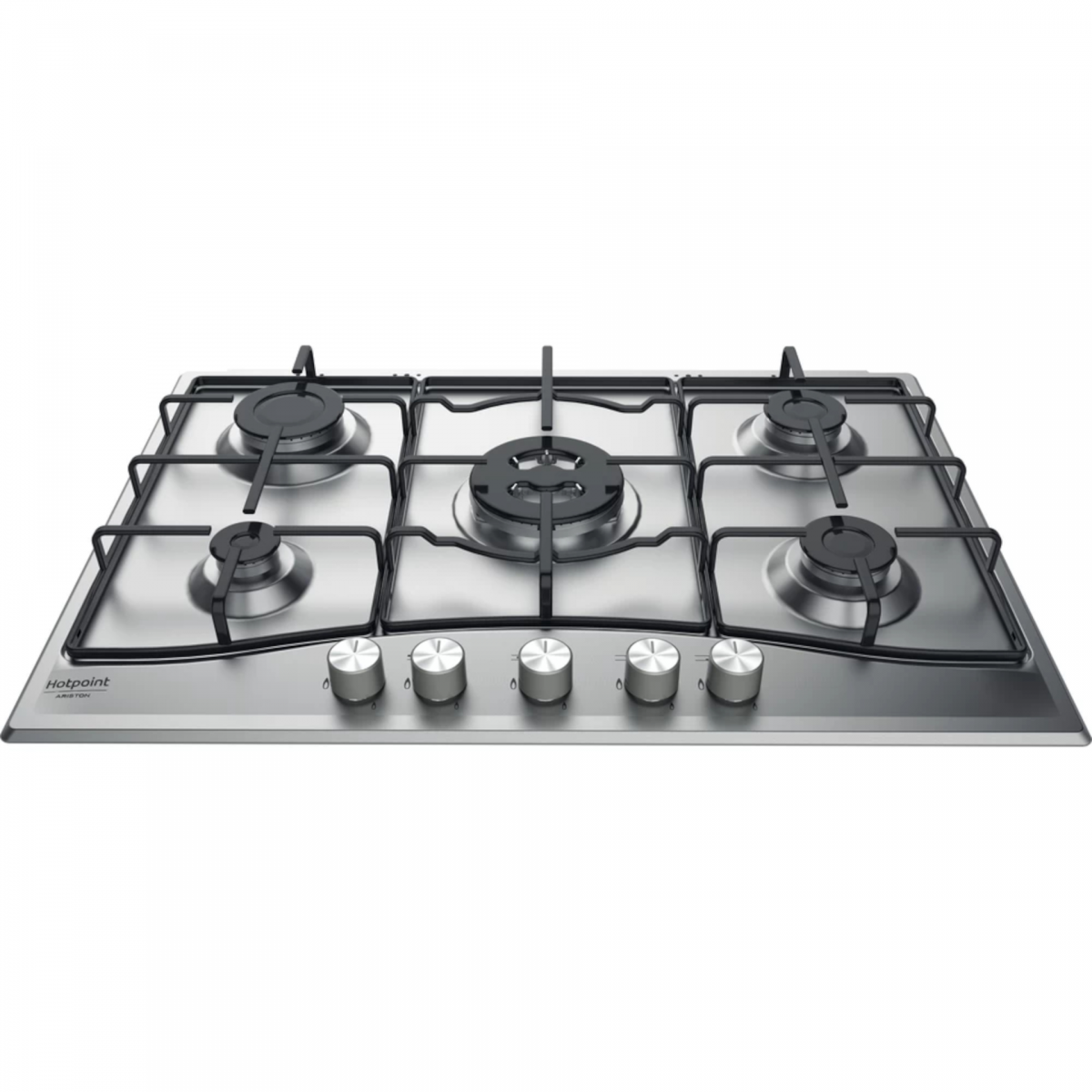 Hotpoint PCN 752 T/IX/HA Preto, Aço inoxidável Encastre 75 cm Gás 5 zona(s)