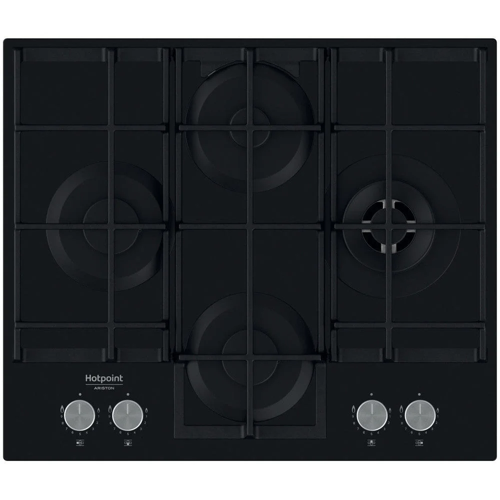 Fogão Hotpoint HAGS 62F/BK | Gás, 4 Zonas, 59 cm
