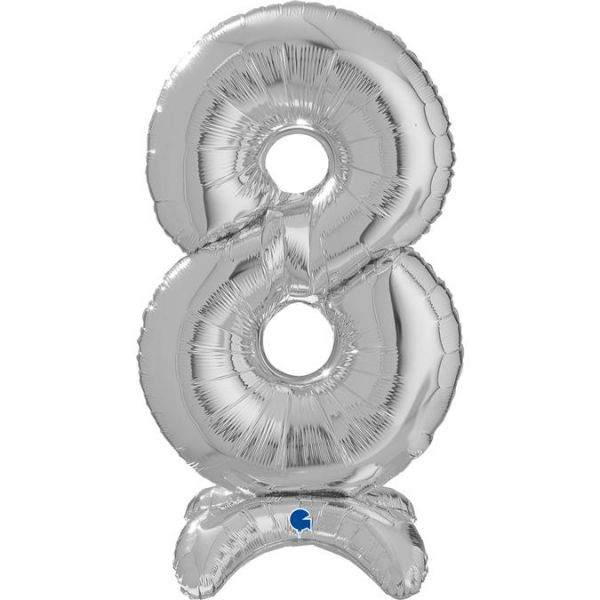 Grabo Balão Foil 25" Standup Nº 8 Prateado - 460025098