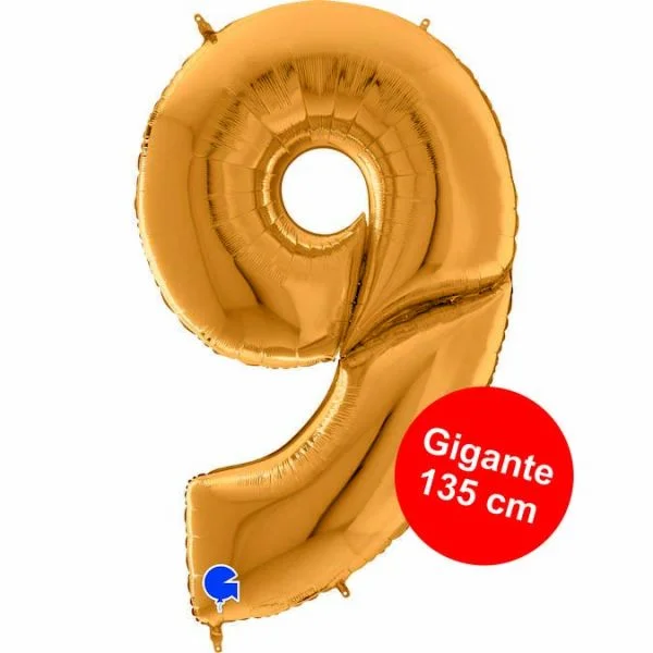 Grabo Balão Foil Gigante 64" nº 9 Ouro 1 un.