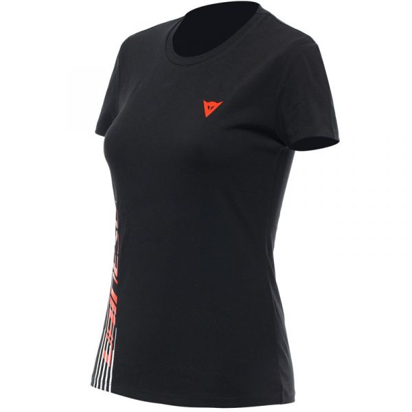 Dainese Camisola Logo Lady Black Fluo Red Xs