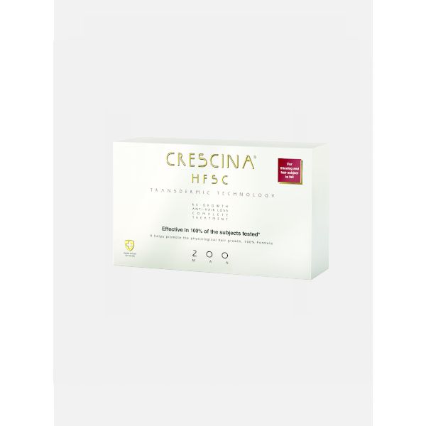 Crescina HFSC Transdermic 100% - 200 Tratamento Completo Homem 10+10 Ampolas