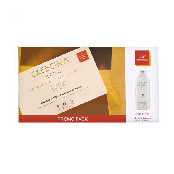 Crescina HFSC Transdermic Tratamento Completo para Mulher 500 10+10 amp + Crescina Transdermic HFSC Shampoo para Mulher 200ml