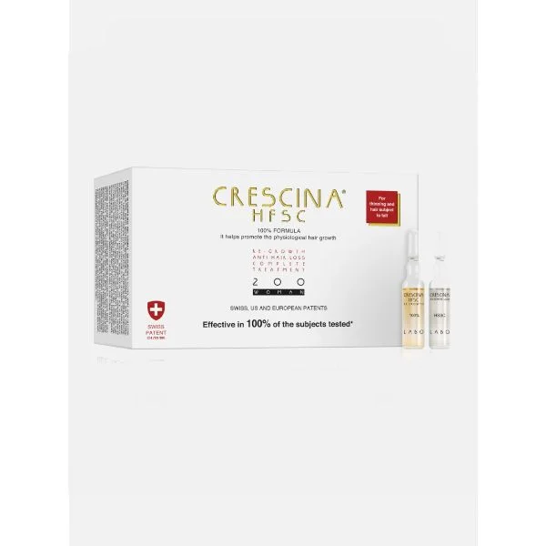 Crescina HFSC Transdermic 100% - 200 Tratamento Completo Woman 10 + 10 Ampolas