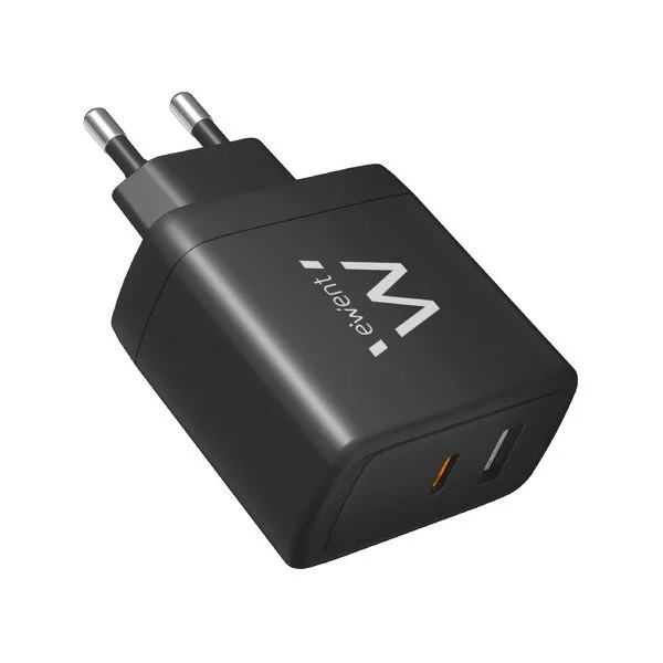 Ewent Carregador USB + Type-C 65W Preto